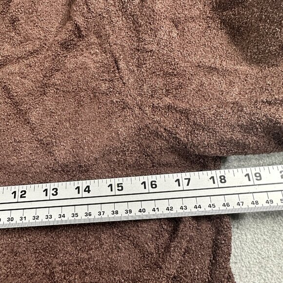 Vtg Y2K Brown Chenille Cozy Knit V Neck Sweater Womens XL Soft Teddy Retro 90s - Picture 6 of 11